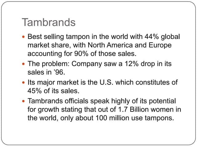 Tambrands ppt