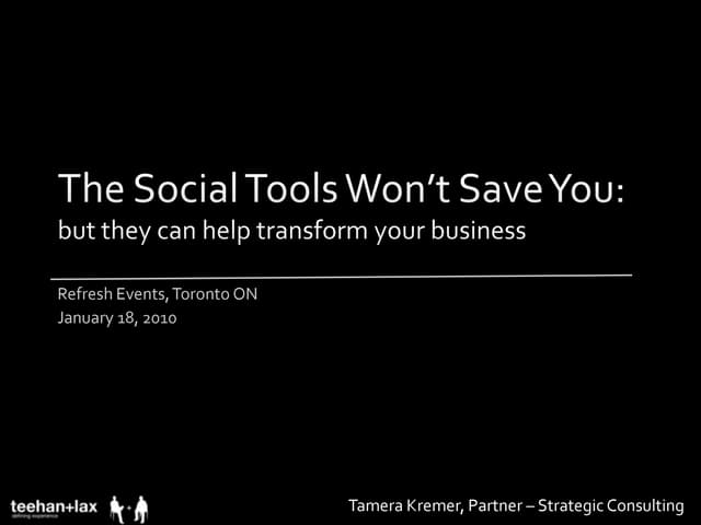 Tamera Kremer - The Social Tools Won't Save You