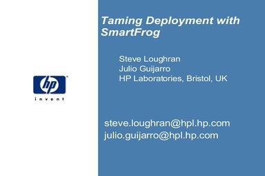 Taming Deployment With Smart Frog