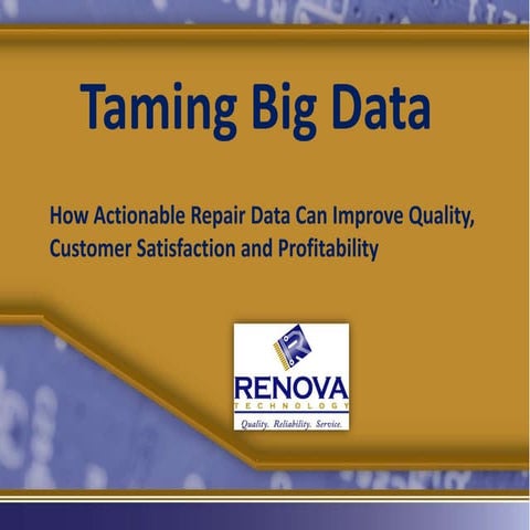 Taming Big Data in the Reverse Logistics Supply Chain