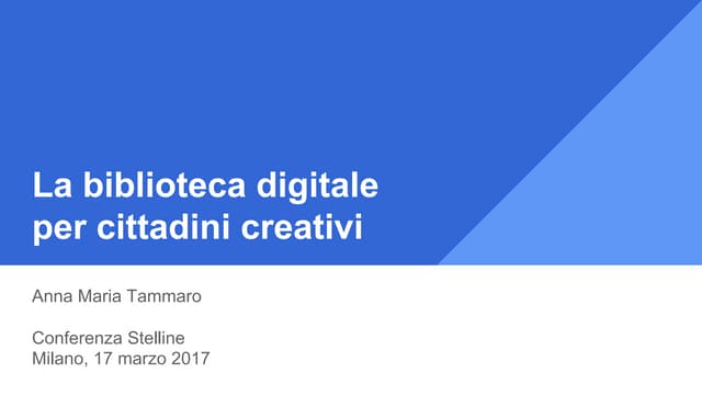 Biblioteca digitale e creatività C...