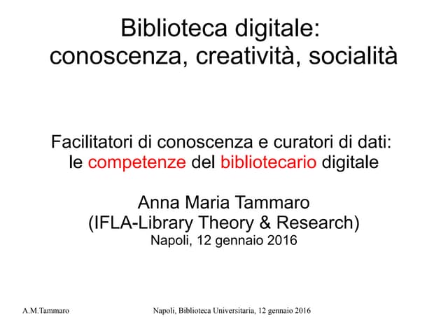 Tammaro Facilitatori di conoscenza ...