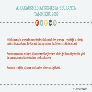Aikakausmediat somessa / tammikuu 2016