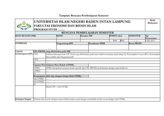 Format RPS-Baru RPS terbaru tahun2024 dikti | DOCX