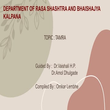 tamra ppt new..pptx rasa shastra and bhaisajya kalpana