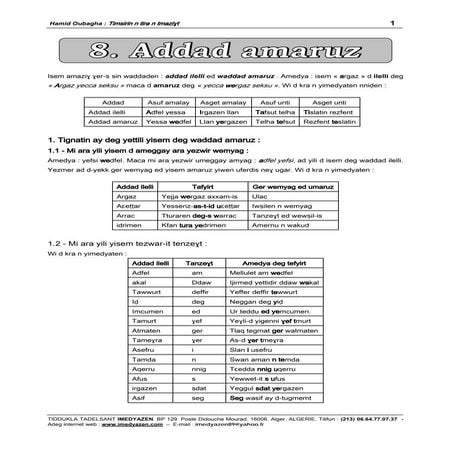 Tamsirt 8 addad amaruz | PDF