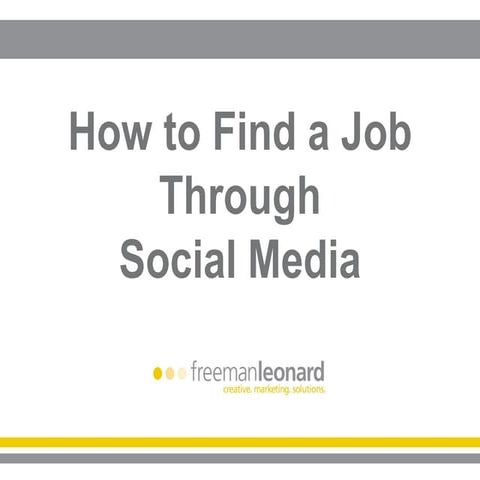 How To Find a Job Through Social Media