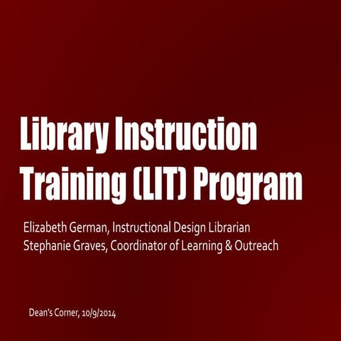 Library Instruction Training Program 