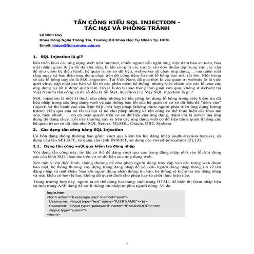 Tan cong kieu sql injection   tac hai va phong tranh vn