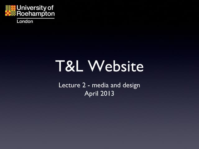 Media and Design. Y3 Teaching and Learning L2