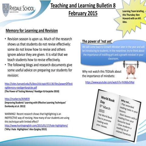 Teaching and Learning Bulletin 8 23 feb