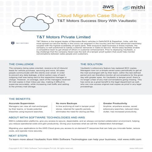 Case Study: T and T Motor's Success Story With Vaultastic