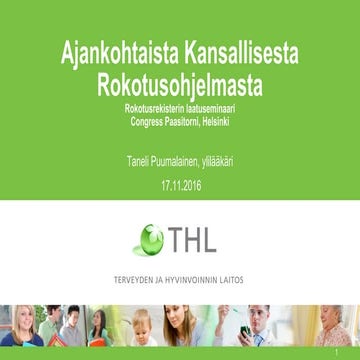 Ajankohtaista Kansallisesta rokotusohjelmasta