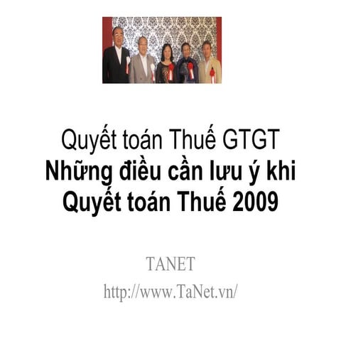 TaNet - Những điều Lưu ý Quyết toán Thuế 2009