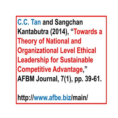 Towards a Theory of National and Organizational Level Ethical Leadership for ...