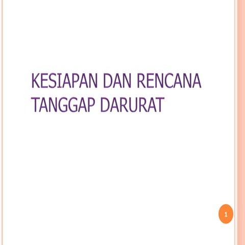 SISTEM TANGGAP DARURAT EMERGENCY RESPONSE PLAN | PPTX