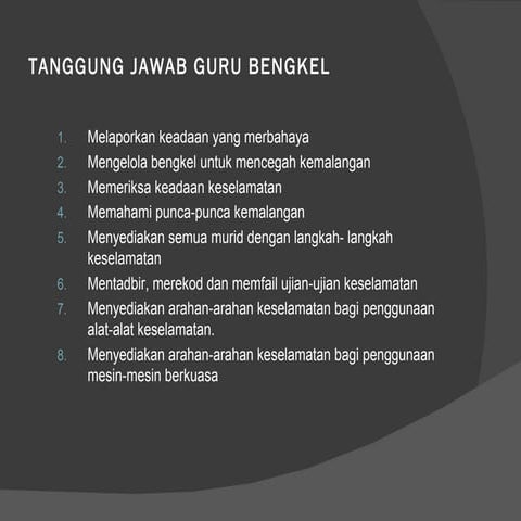 Tanggung jawab guru bengkel