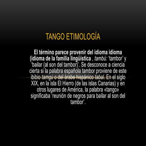 Tango etimología