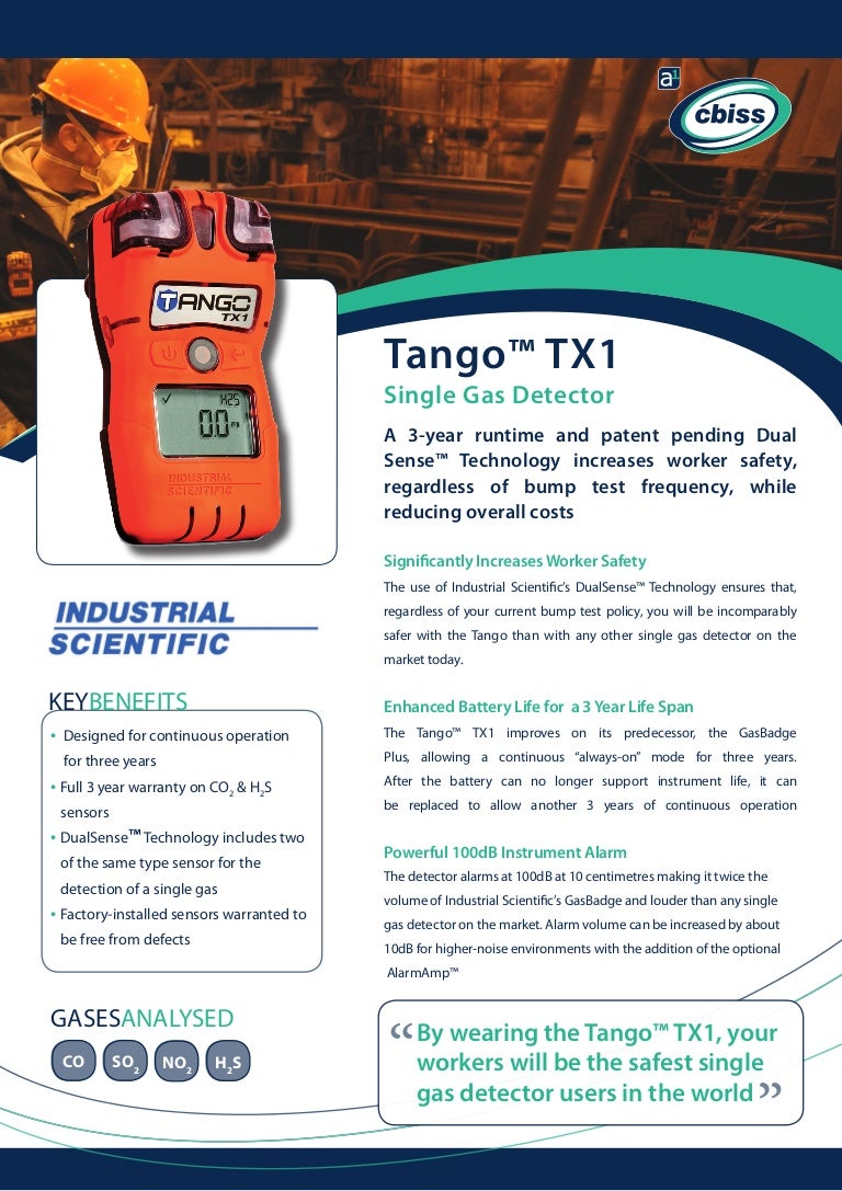 Tango tx1 Gas Detection Datasheet