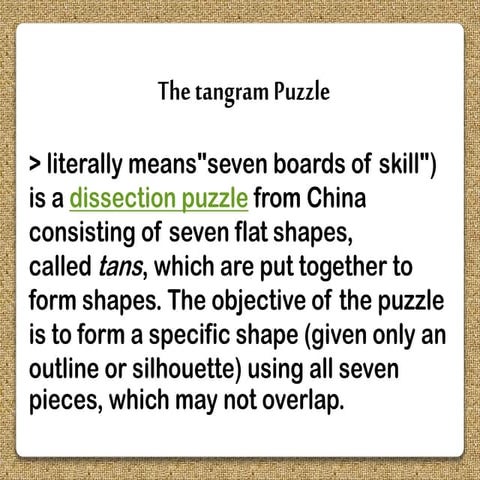 Tangram puzzles