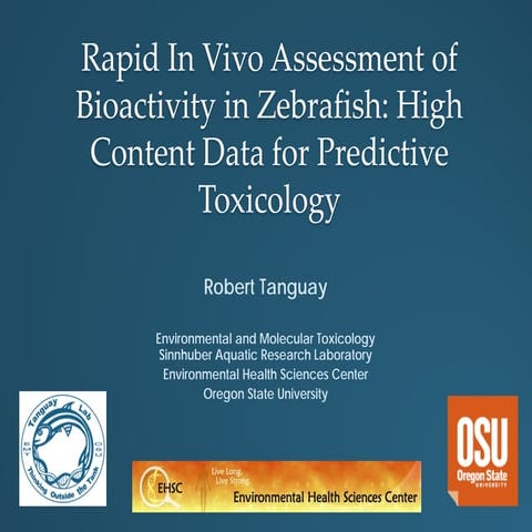 Zebrafish as a model system to study toxicology | PPTX