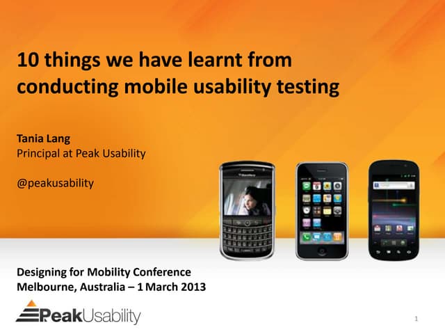 10 lessons - Mobile Usability Testing