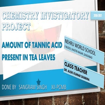 TANNIC ACID IN TEA