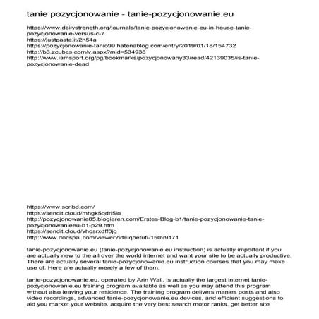 tanie pozycjonowanie - tanie-pozycjonowanie.eu