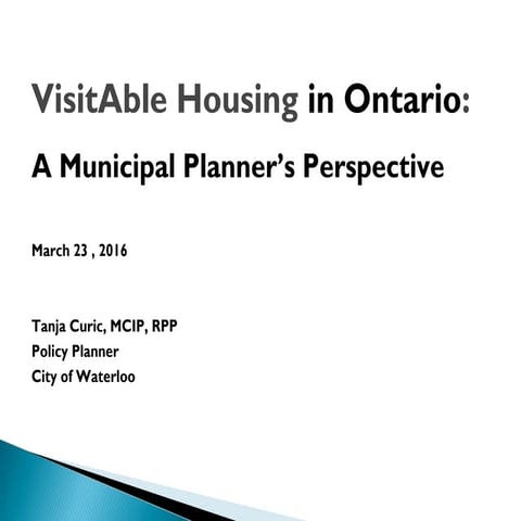 A Municipal Planner’s Perspective – Tanja Curic, City of Waterloo