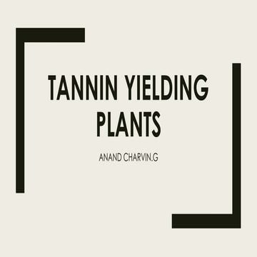 Tannin yielding plants