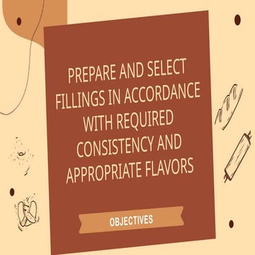 prepare and select fillings for cakes pptx