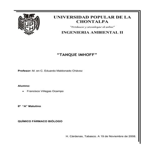 Tanque Imhoff | PDF