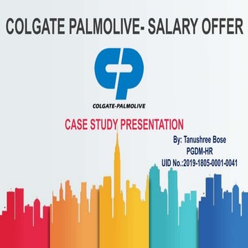 Colgate Palmolive- Salary Offer Case Study