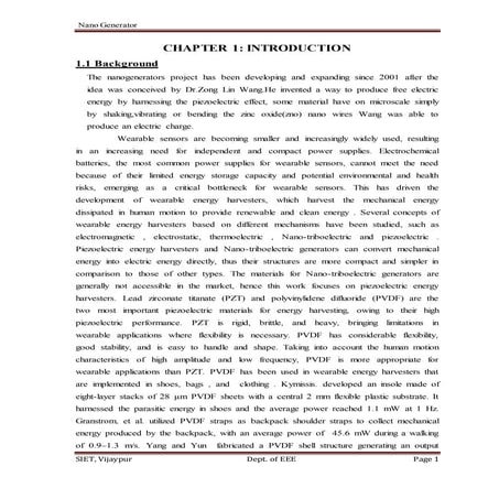 Nano generators by Tanveer ahmed Ganganalli seminar report