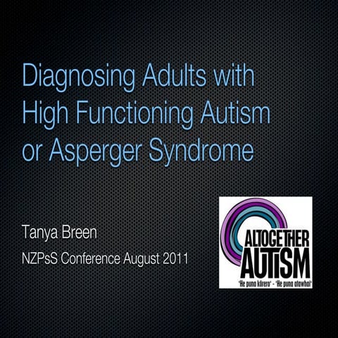 Tanya Breen, Diagnosis HFA AS