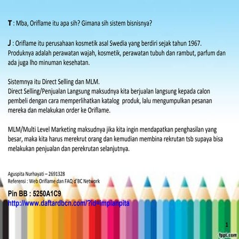 Tanya Jawab Seputar Bisnis Oriflame