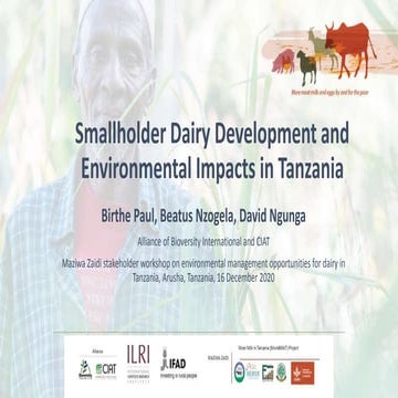 Smallholder dairy development and environmental impacts in Tanzania