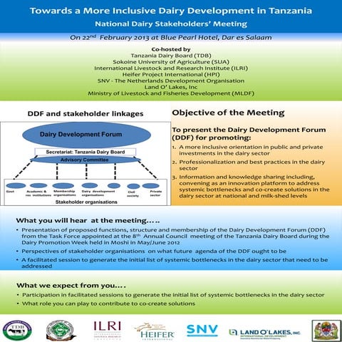 Tanzania Dairy Development Forum: National dairy stakeholders' meeting, Febru...