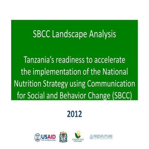 Tanzania SBCC Landscape Analysis  2012