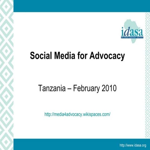 Tanzania –  Social  Media For  Advocacy