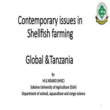 Tanzania & World shellfish production (mollusks and crustaceans).pptx