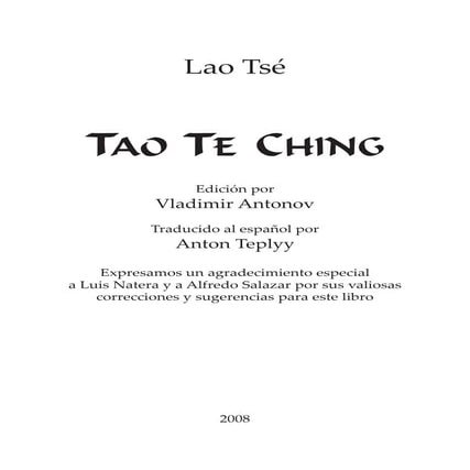 Tao te ching
