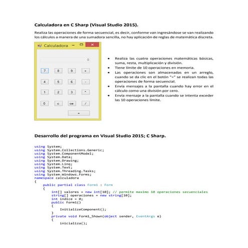 calculadora en c sharp | PDF
