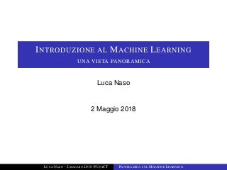 Introduzione sul Machine Learning
