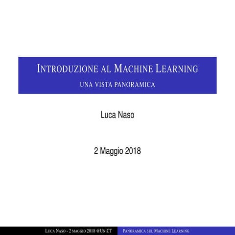 Introduzione sul Machine Learning