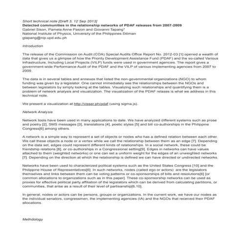 Dr. Giovanni Tapang : Short Technical Note | DOCX