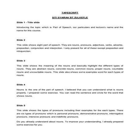 Tape script (siti syairah)