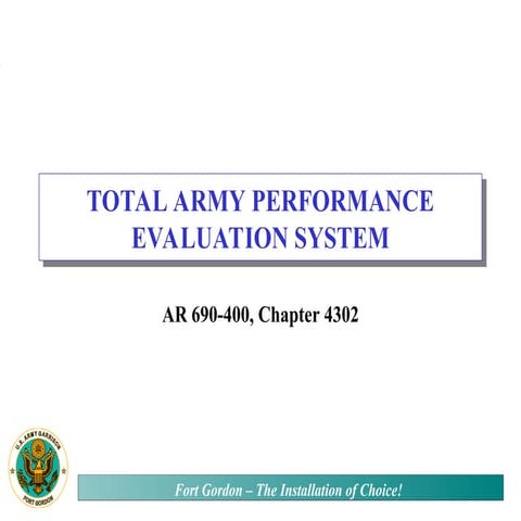 TOTAL ARMY PERFORMANCE EVALUATION SYSTEM Trng.ppt