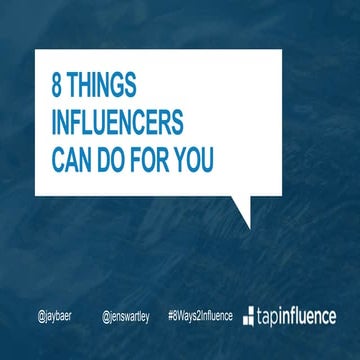 8 Things You Can Ask Influencers To Do