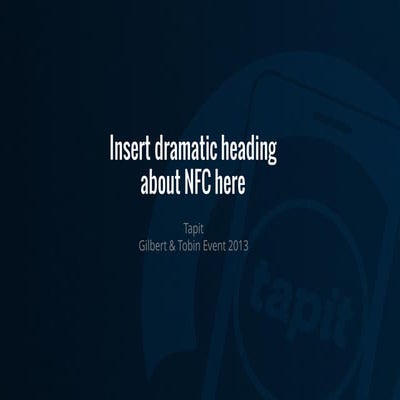 Tapit - An NFC overview 2013